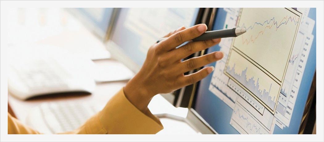 hand pointing at screen